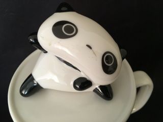 Vintage 2000 San - X TarePanda Tare Panda Ceramic Mug/Cup Panda On Lid Hello Kitty 7