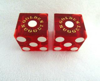 Golden Nugget Casino Las Vegas Red Lucite Gambling Dice