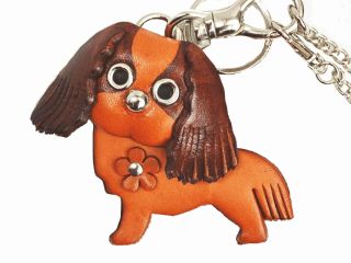 Cavalier Kc Spaniel Handmade 3d Leather Dog/bag Charm Vanca Made In Japan 26007