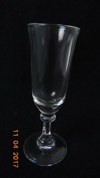 SET OF 4 - VINTAGE CLEAR FOOTED SHOT GLASSES - 4 INCH 2