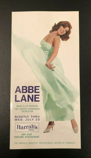 1966 Postcard - Abbe Lane At Harrah 