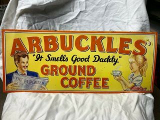 Arbuckle Coffee It Smells Good Daddy Advertising Tin