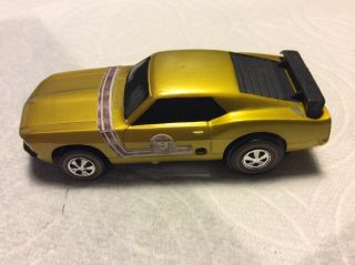 Vintage 1970 Hot Wheels Redline Sizzlers 9 Yellow Gold Mustang - Runs