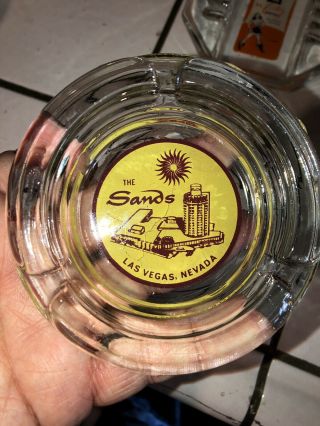 The Sands Hotel Las Vegas Nevada Vintage Glass Ashtray Advertising