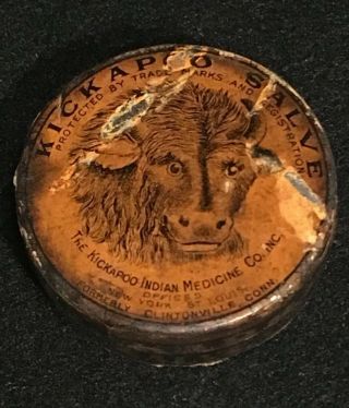 Graphic Early Drug Store Tin,  Kickapoo Salve,  Kickapoo Indian Medicine Co.  Rare