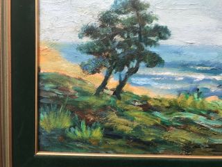 Vintage Oil On Artist Board Signed Mccullough Coastal Landscape