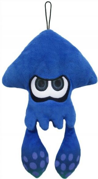 Dark Blue Inkling Squid Stuffed Plush Doll 9 " Splatoon Little Buddy Toy
