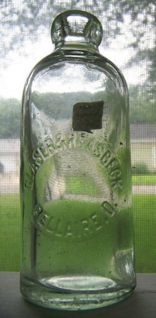 Bellaire Ohio Glaser & Reasbeck Hutchinson Blob Top Soda Bottle Hutch Oh 0066