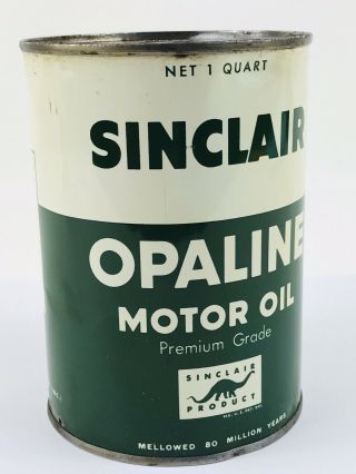 SINCLAIR OPALINE MOTOR OIL 1 QUART CAN GAS & OIL ADVERTISING 52 7