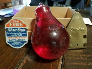 Antique Shur - Stop Glass Grenade Fire Extinguisher Usa Full
