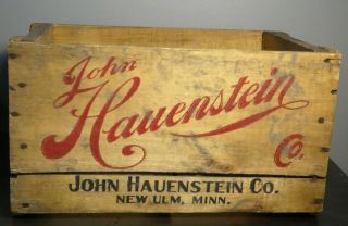 Antique Vintage Hauenstein Beer Bottle Wood Crate From Ulm Minnesota