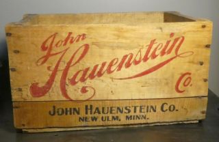 Antique Vintage Hauenstein Beer Bottle Wood Crate from Ulm Minnesota 3