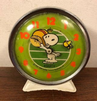 Vintage Equity Snoopy Football Clock 1965 United Feature Syndicate Model 595