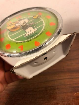 Vintage Equity Snoopy Football Clock 1965 United Feature Syndicate Model 595 4