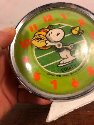 Vintage Equity Snoopy Football Clock 1965 United Feature Syndicate Model 595 5