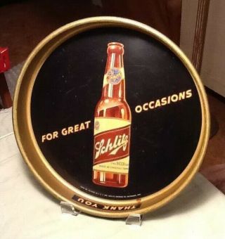 1930s Schlitz Beer Tray " For Great Occasions " 13 " Milwaukee 