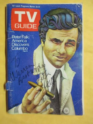 1972 Tv Guide Peter Falk Autographed Cover
