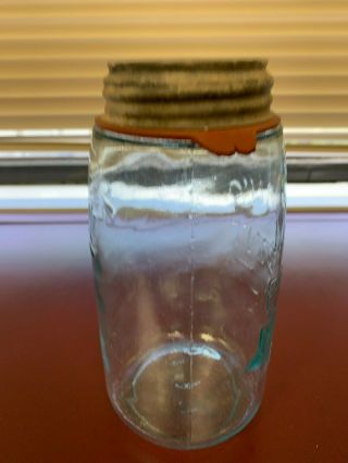 Vintage (Rare Ball on Back) Mason ' s Nov 30th 1858 Quart Size Jar w/Zinc Lid 5