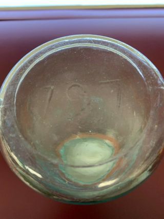 Vintage (Rare Ball on Back) Mason ' s Nov 30th 1858 Quart Size Jar w/Zinc Lid 8