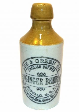 Antique Lee & Green Stoneware English Brewed Ginger Beer Bottle - Buffalo,  Ny