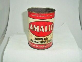 Vintage Amalie Automatic Transmission Fluid One Qt Cardboard Can