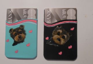 Yorkie Hand Painted Yorkshire Terrier 2 Credit Card Holders