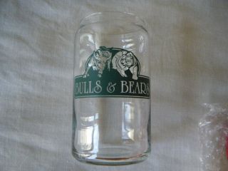 Rare Bulls & Bears 16 Oz Pint Can Glass Ny Stock Market Exchange Rare Htf