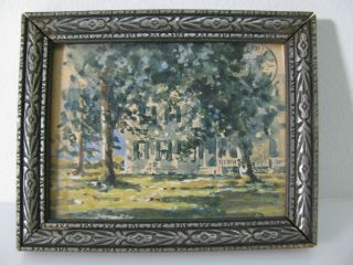 Vintage Watercolor Painting On Enveople 1945 Pa Ny Old Black White Photo