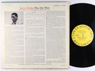 Sonny Rollins - Way Out West LP - Contemporary - C3530 Mono DG 2