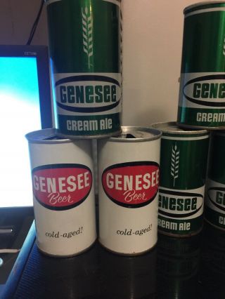 7 - Vintage Genesee Cream Ale,  2 - Cold aged 12 oz Steel Beer Can Rochester,  NY 3