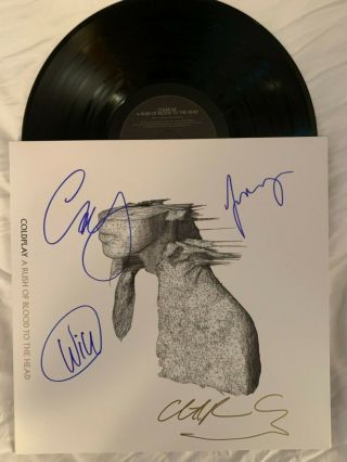 Coldplay A Rush Of Blood To The Head Signed Vinyl Lp Record Chris Martin