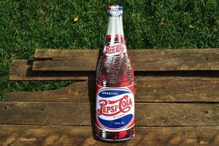 Pepsi - Cola Vintage Bottle Embossed Tin Metal Sign - 21 " X 6 " - Pepsi - Retro