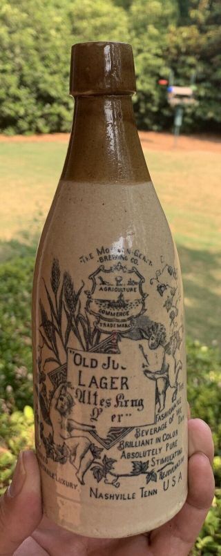 Beautifully Printed Ginger Beer Old Jug Lager With Cherubs,  Nashville,  Tn