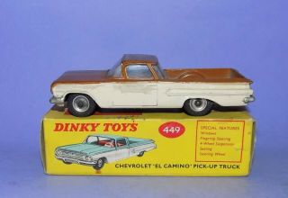 Vintage 1961 - 1969 Dinky Toys No 449 Chevrolet El Camino Pick - Up Truck