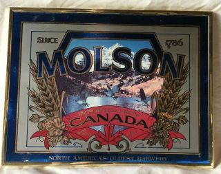Vtg Molson Canadian Beer Sign.  " Since 1786 North America 