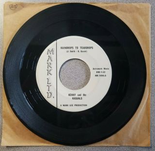 Kenny And The Kasuals - Rare 7 " Raindrops To Teardrops B/w Strings Of Time