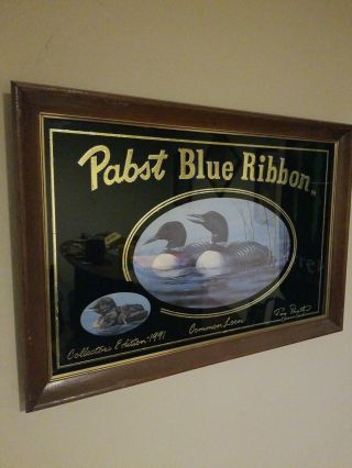 Pabst Blue Ribbon Wildlife Series Limited Edition Loon Mirror Rare (sku 2)