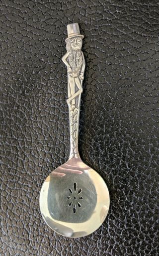 Vintage Mr.  Peanut Spoon Planters Carlion Silver Plate Slotted