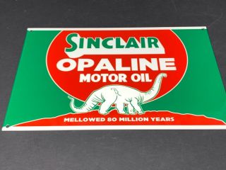Vintage Sinclair Opaline Motor Oil 1 Quart Can Shaped Porcelain Gas 11 X 8 Sign
