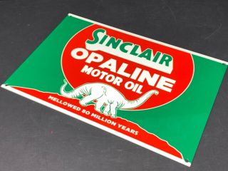 VINTAGE SINCLAIR OPALINE MOTOR OIL 1 QUART CAN SHAPED PORCELAIN GAS 11 X 8 SIGN 5