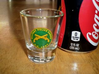 U.  S.  Army Military Police Corps,  Clear Glass Shot Glass,  Vintage