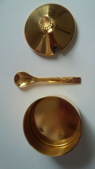 Valerio Albarello 24k Gold Plated Over Brass Swarovski Crystal Spoon Dish Lid