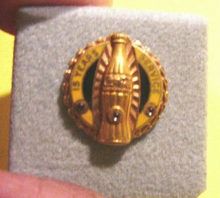 Older Coca - Cola15 Year Service Pin 10kt Gold