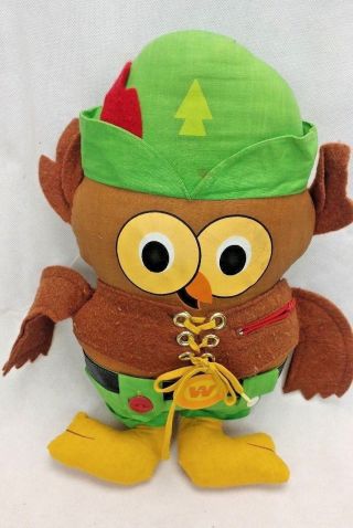 Vintage 1973 U.  S.  Forest Service Knickerbocker Toy Woodys The Owl Plush Doll