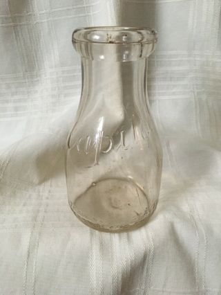 Vintage Third Quart Milk Bottle Capitol Dairy Chicago Illinois Unique Shape
