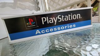 Toys R Us Playstation Accessories Display Video Games Sign Sony Defunct