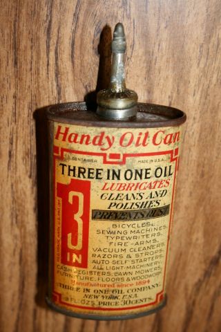 Vintage Lead Top 3 In 1 Oval Oil Can - Vintage Handy Oiler - $5 Starting Bid