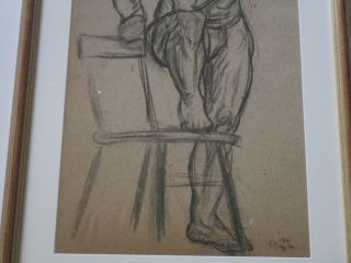 ADELE WATSON ANTIQUE DRAWING 1930 ' S NUDE RARE MAN MALE ART DECO BODY 5