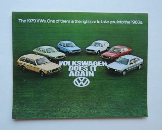 1979 Volkswagen Full Line Brochure Rabbit Diesel Scirocco Dasher Beetle Campmobi