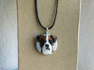 Reserved - (not For Public) Boxer Necklace Sculpted Clay By Raquel From Thewrc